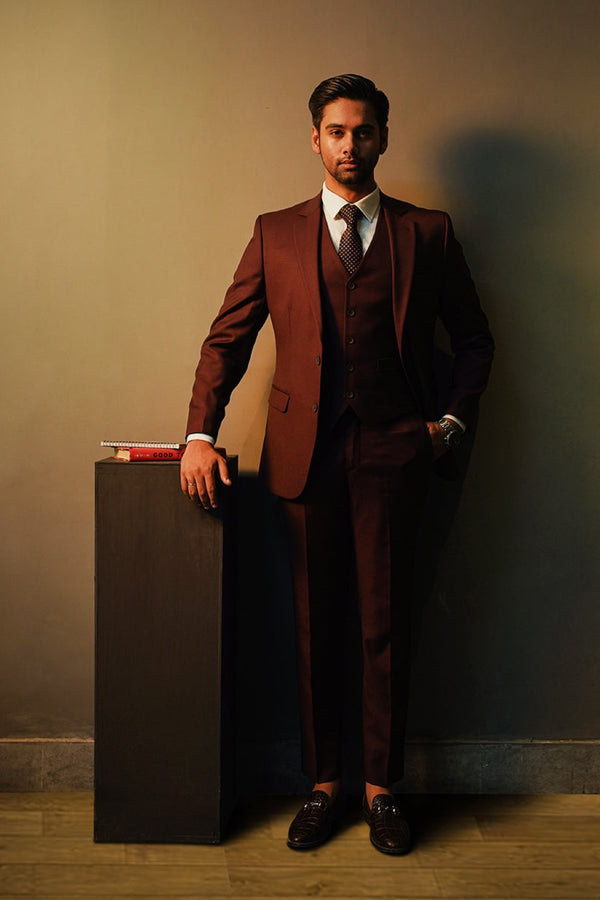 Men's Maroon Coat Pant