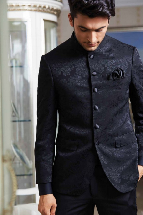 Elegant Men's Black Slim-Fit Wool Waistcoat